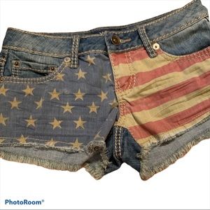 YMI AMERICAN FLAG DENIM SHORTS